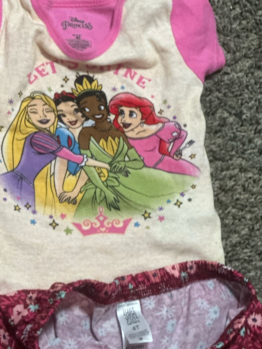 Disney Pink and Cream Princess One-Piece Bodysuit